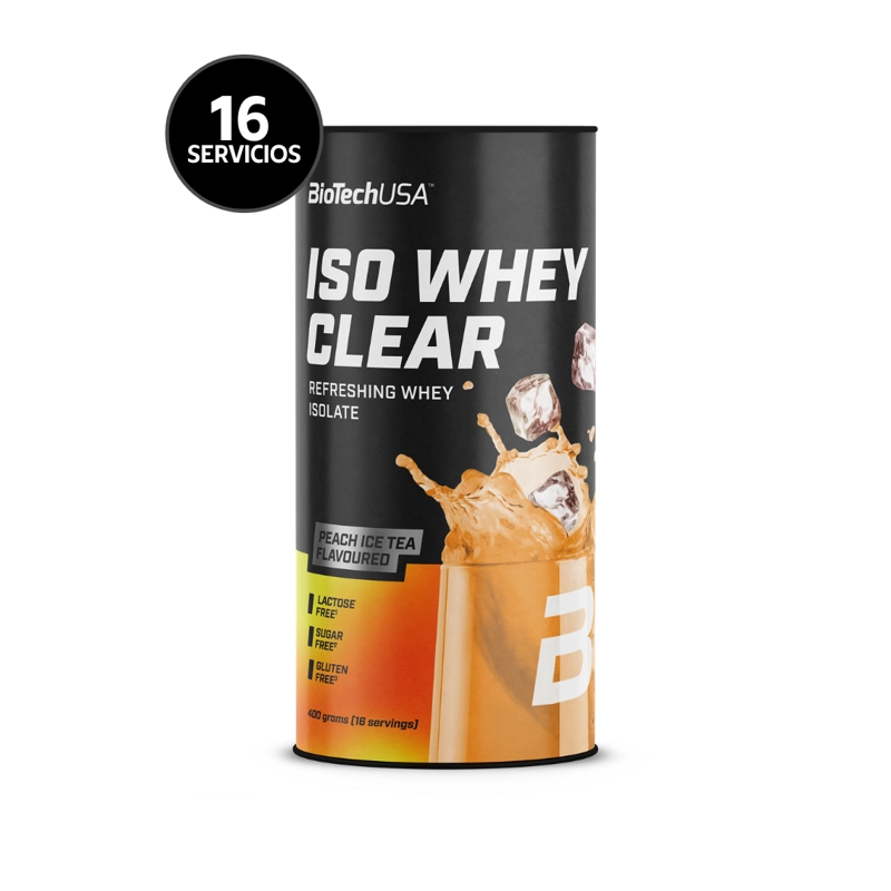 BIOTECHUSA ISO WHEY CLEAR 400 G | 16 SERVICIOS · WHEY ISOLATE · LIBRE DE AZUCAR Y GLUTEN - 2