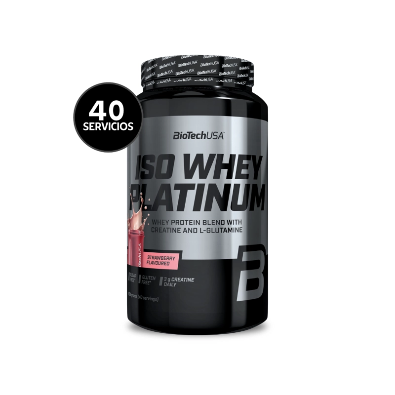 BIOTECHUSA ISO WHEY PLATINUM 908 G | 40 SERVICIOS · WHEY PROTEIN CON CREATINA Y L-GLUTAMINA - 4