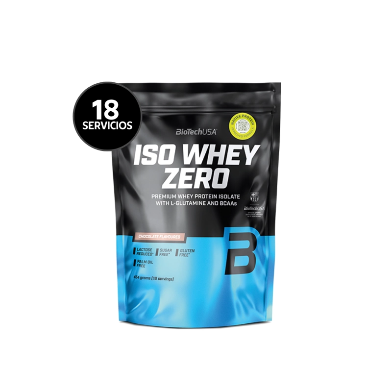 BIOTECHUSA ISO WHEY ZERO 454 G | 19 SERVICIOS · WHEY ISOLATE · SIN AZUCAR Y GLUTEN - 1