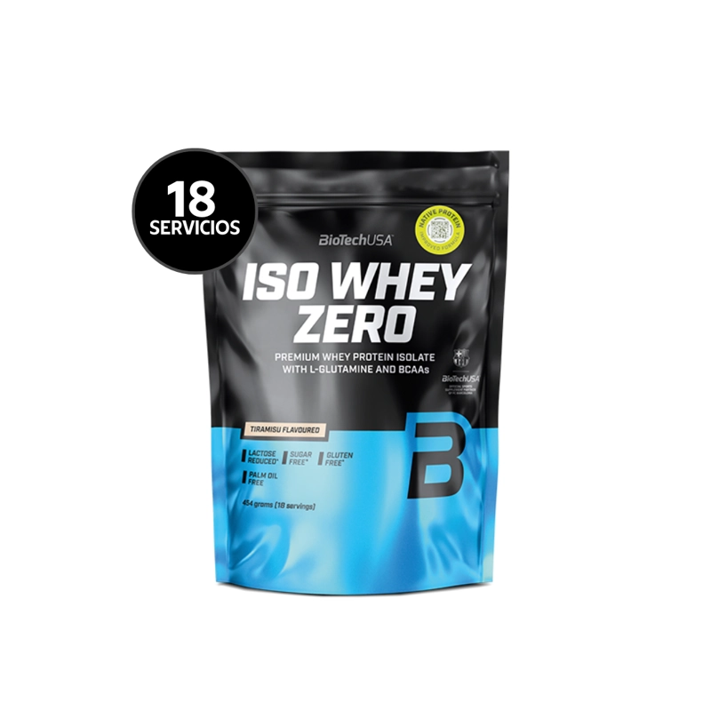 BIOTECHUSA ISO WHEY ZERO 454 G | 19 SERVICIOS · WHEY ISOLATE · SIN AZUCAR Y GLUTEN - 4