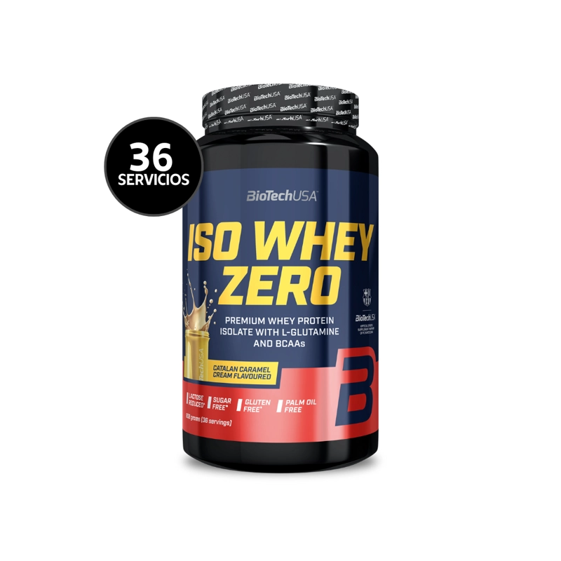 BIOTECHUSA ISO WHEY ZERO 908 G | 36 SERVICIOS · WHEY ISOLATE · SIN AZUCAR Y GLUTEN - 1