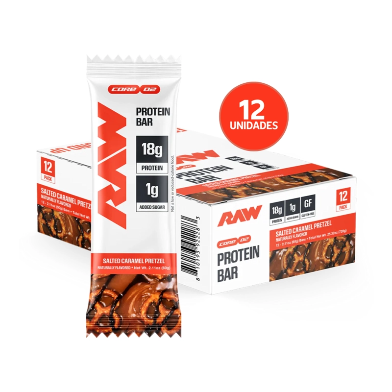 RAW NUTRITION PROTEIN BAR 12 PACK | BARRAS DE PROTEINA · SNACK ALTO EN PROTEINA - 4