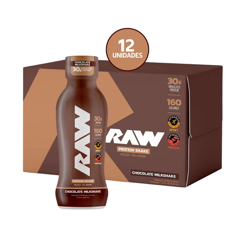 RAW NUTRITION PROTEIN RTD 12 OZ | 12 PACK · BATIDO DE PROTEINA LISTO PARA TOMAR · ALTO EN PROTEINA - 1