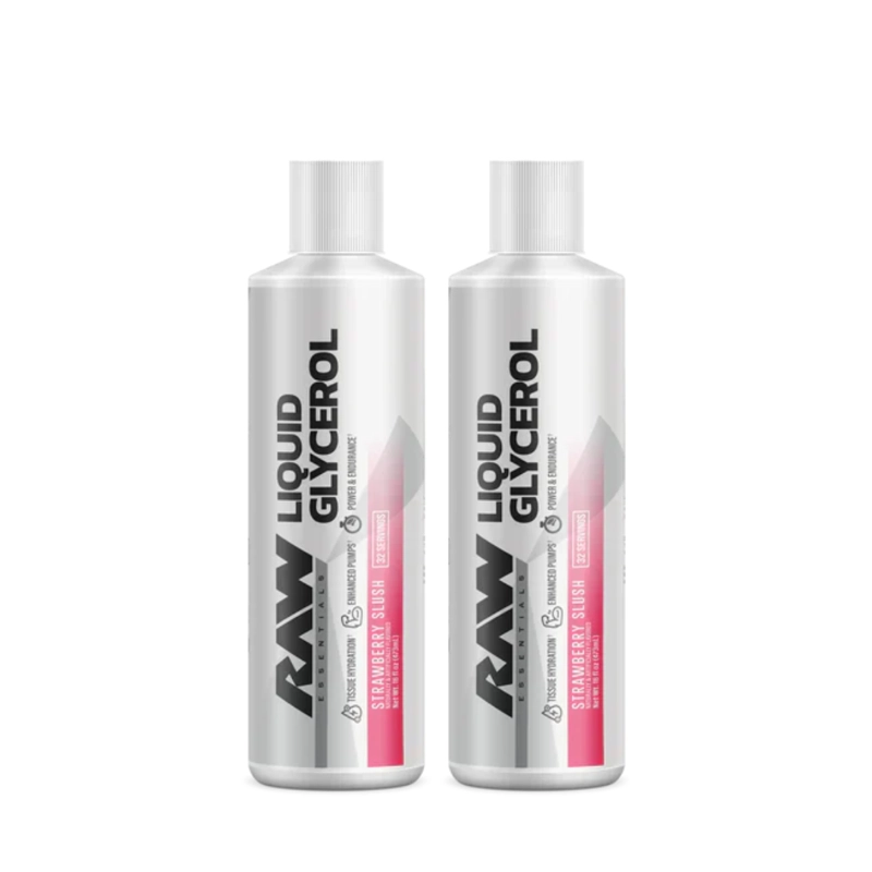 PACK X2 RAW NUTRITION LIQUID GLYCEROL STRAWBERRY SLUSH 946ML | HIDRATACION + PUMP - 1