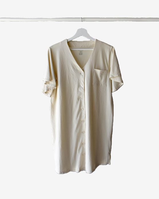 CAMISA MATERNAL 100% ALGODON PIMA PERUANO EVAKI CRUDO - 1