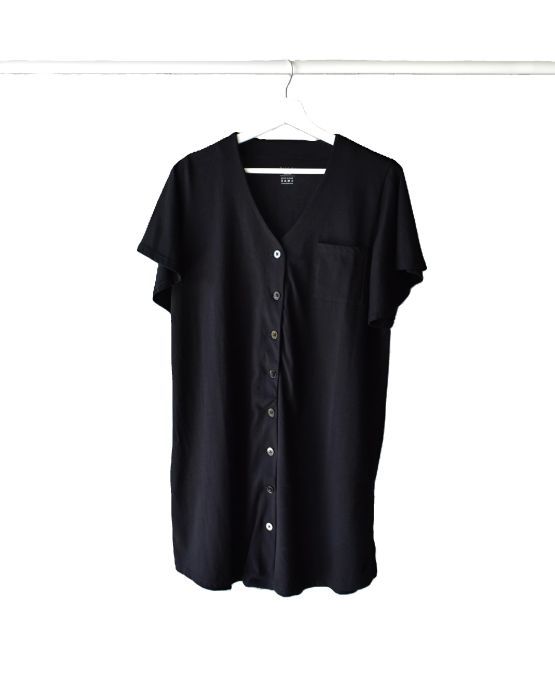 CAMISA MATERNAL 100% ALGODON PIMA PERUANO EVAKI NEGRO - 1