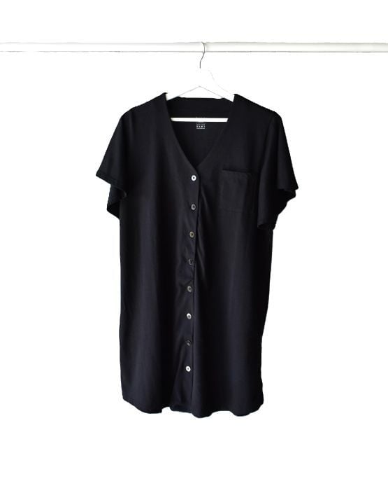 CAMISA MATERNAL 100% ALGODON PIMA PERUANO EVAKI NEGRO - 1