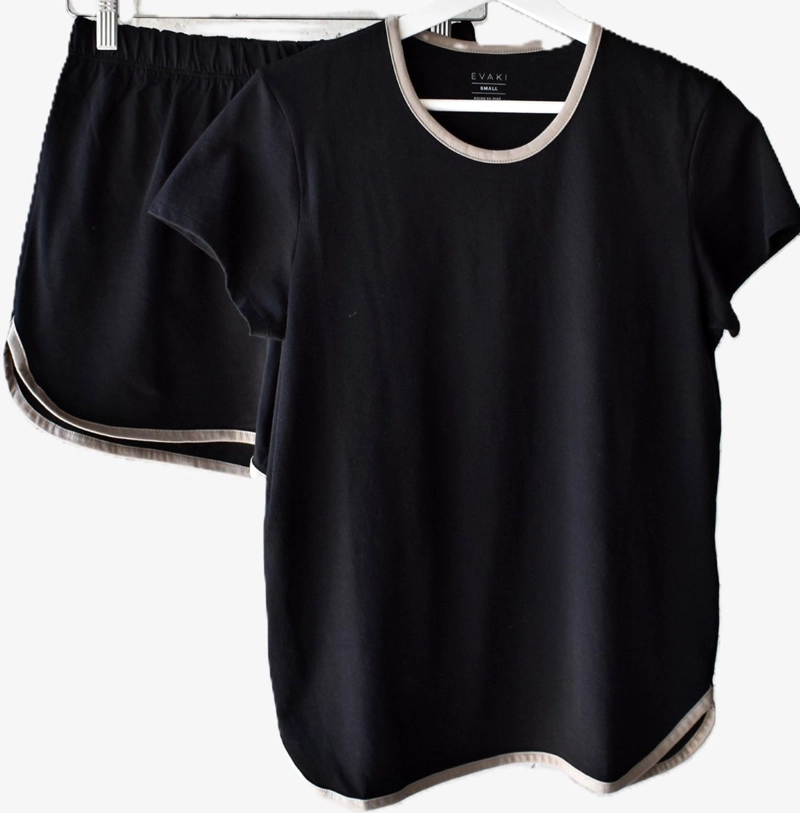 PIJAMA 100% ALGODON PIMA EVAKI NEGRO VERANO - 1