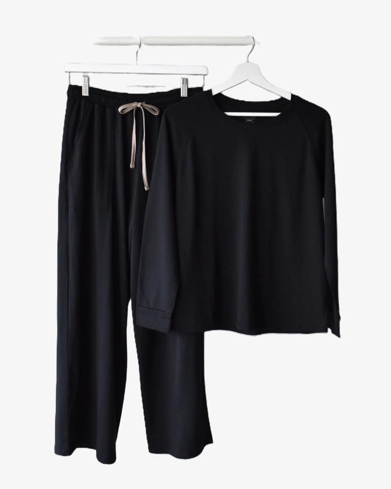 LOUNGEWEAR ALGODON PIMA PERUANO EVAKI NEGRO - 1