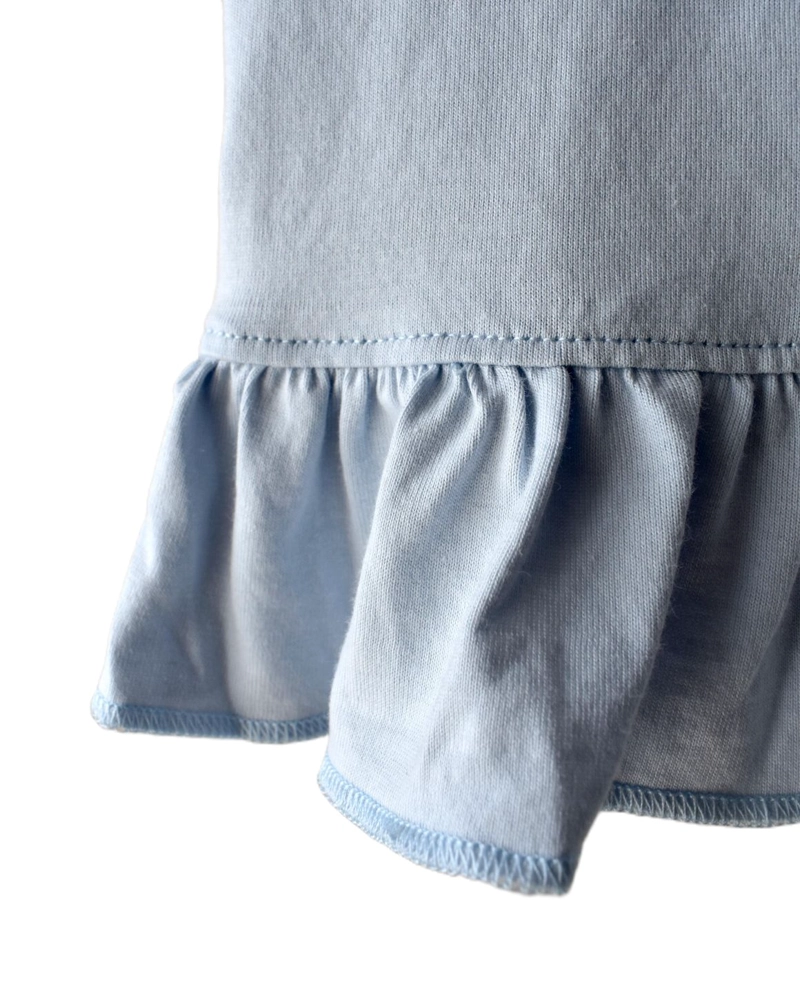 PIJAMA ALGODON PIMA PERUANO EVAKI CELESTE CON VUELOS BOBO - 2