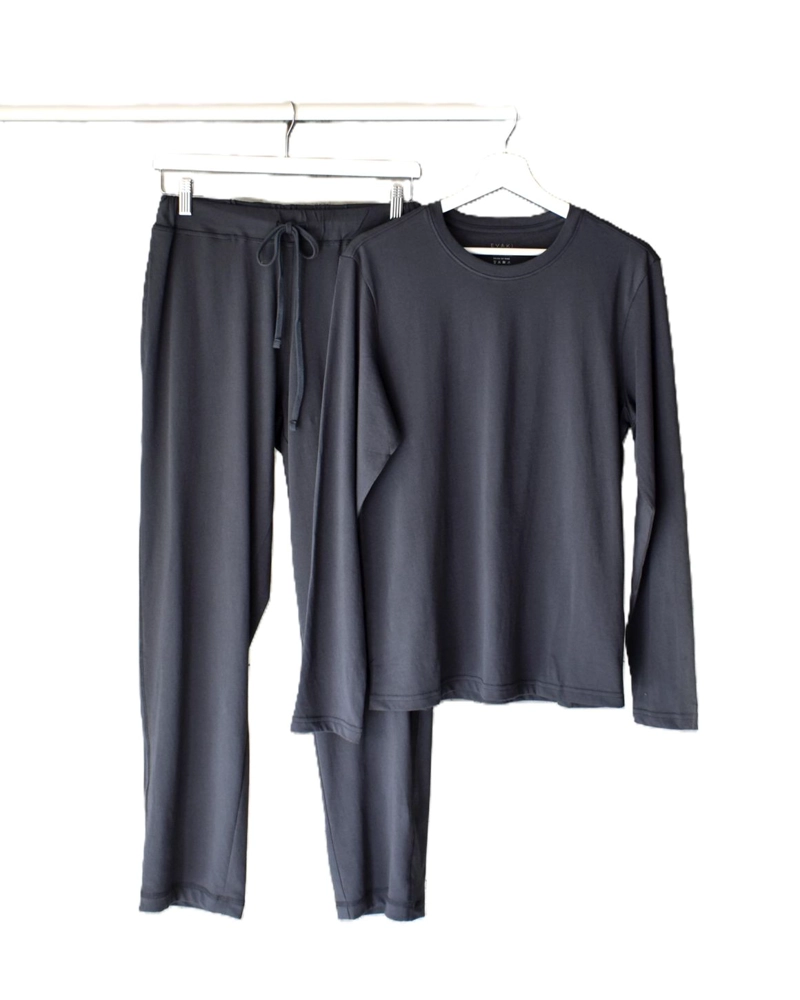 PIJAMA HOMBRE ALGODON PIMA PERUANO EVAKI CHARCOAL - 1