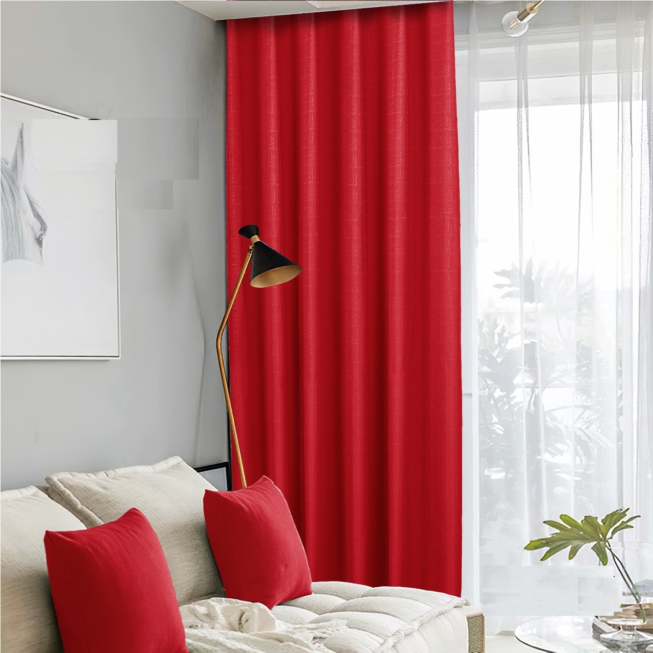 CORTINA TURQUESA TERMICA ENGOMADA BLACKOUT 2 PAÑOS UNICOLOR TF - 1