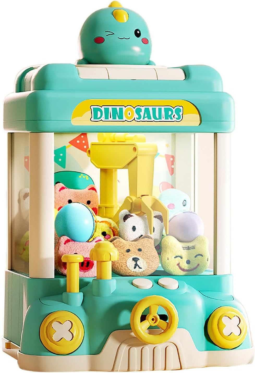 MAQUINA JUEGUETE ATRAPA PELUCHE Y PELOTITAS CON LUZ Y SONIDO AMARILLO PATITO - 1