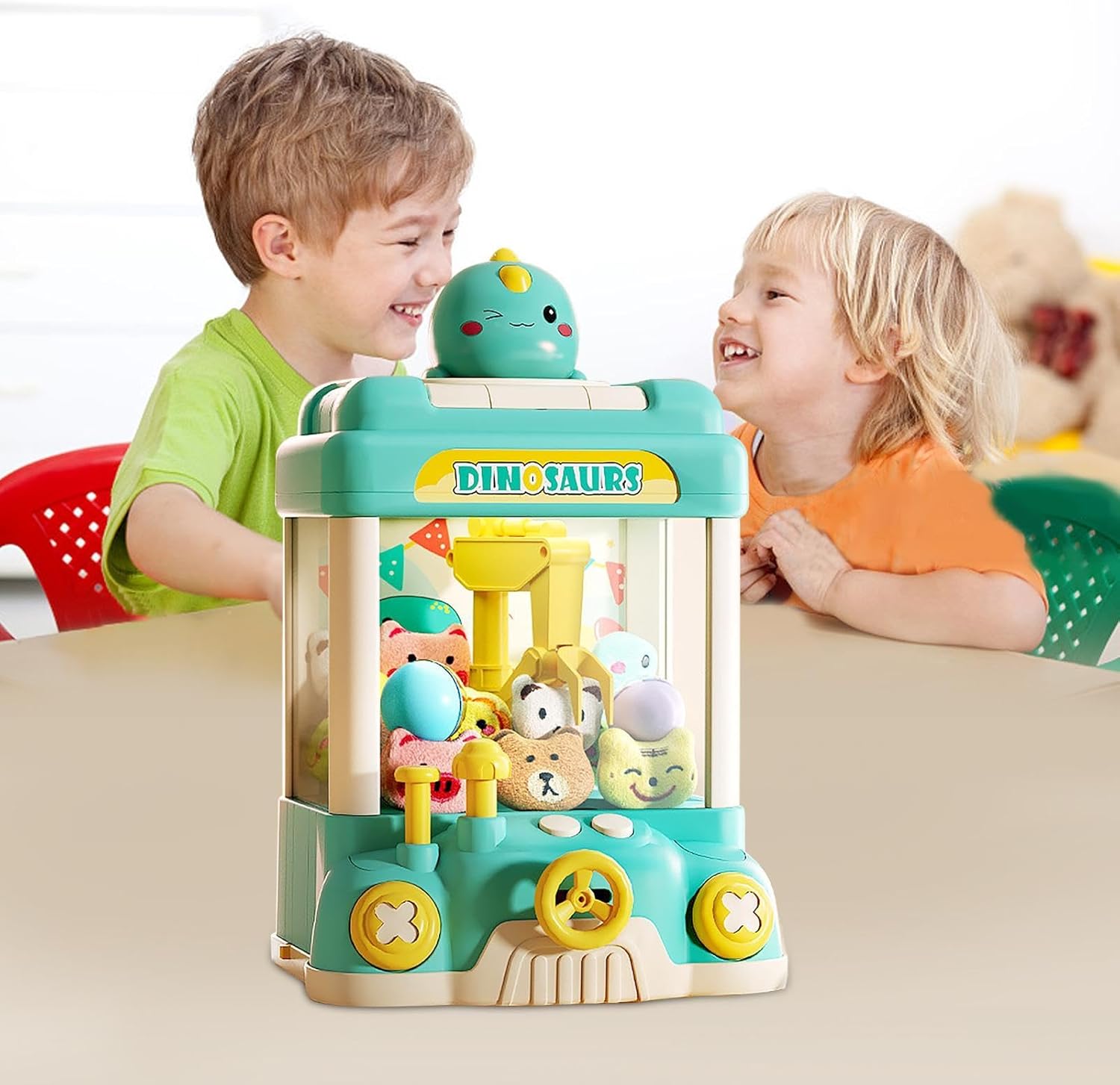 MAQUINA JUEGUETE ATRAPA PELUCHE Y PELOTITAS CON LUZ Y SONIDO AMARILLO PATITO - 2