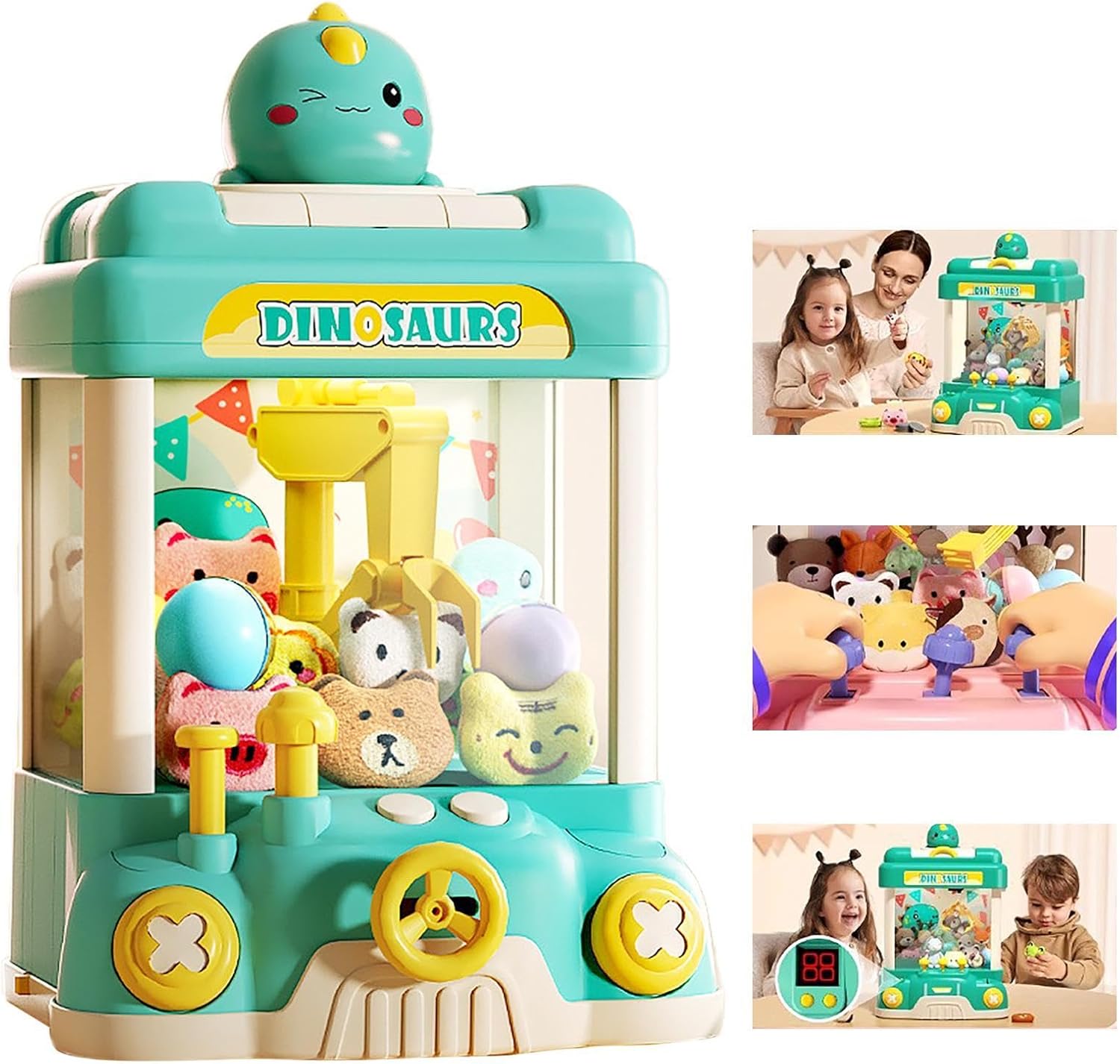 MAQUINA JUEGUETE ATRAPA PELUCHE Y PELOTITAS CON LUZ Y SONIDO AMARILLO PATITO - 4