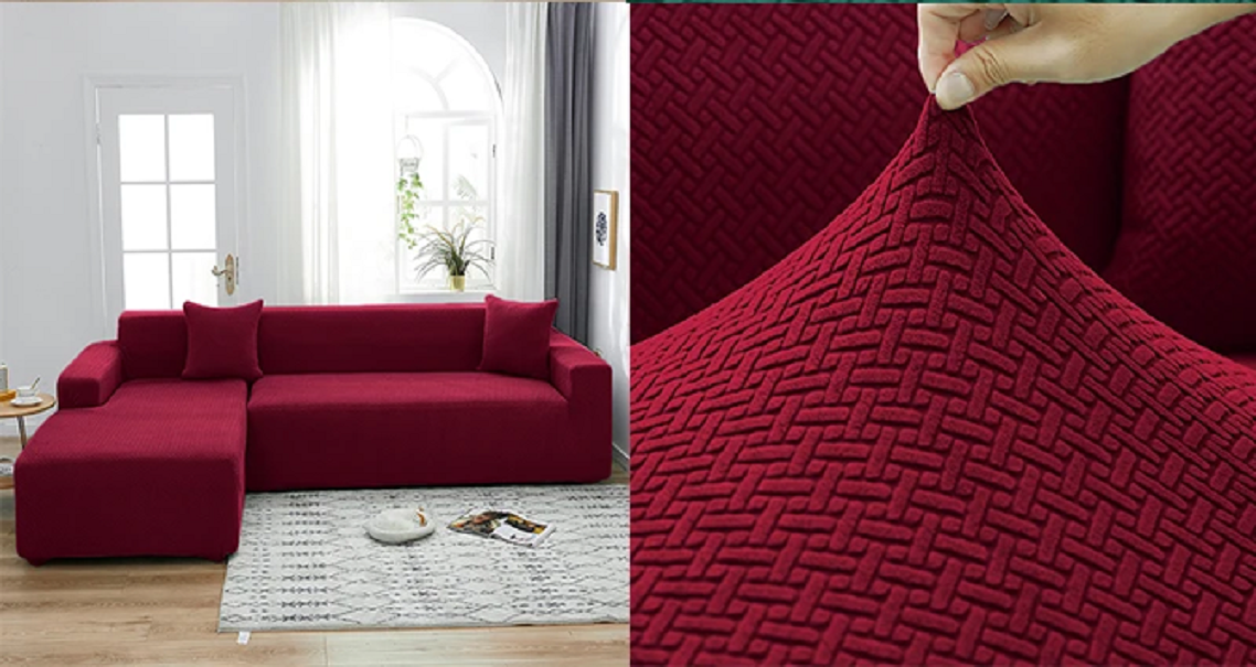 FUNDA PARA SILLON TIPO L SECCIONAL JACQUARD T BURDEO TF - 1