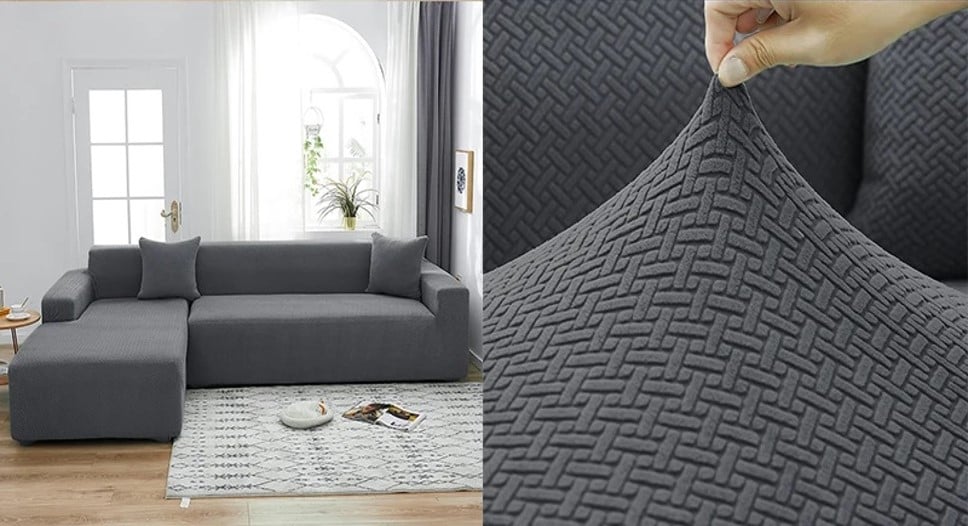 FUNDA PARA SILLON TIPO L SECCIONAL JACQUARD T BURDEO TF - 1