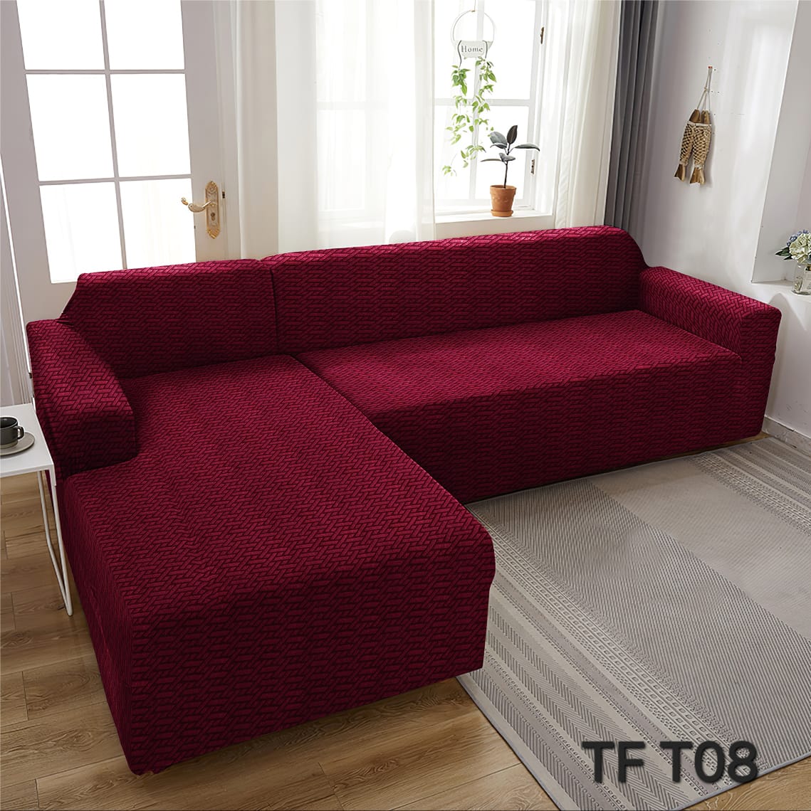 FUNDA PARA SILLON TIPO L SECCIONAL JACQUARD T BURDEO TF - 2