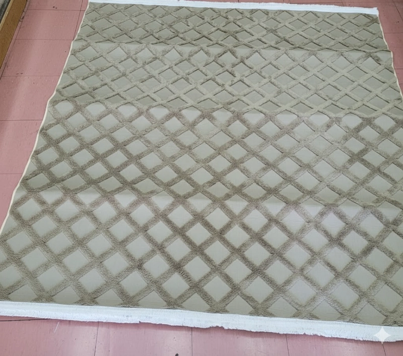ALFOMBRA DE FLECOS  CON TEXTURA RELIEVE DISEÑO CAQUI  PATRON  SIGZAG 200X240 FEIYA - 3