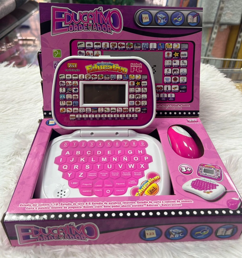 COMPUTADORA PARA NIÑA UNICORNIO GATITO DE JUGUETE DIDACTICO INGLES ESPAÑOL WM - 2