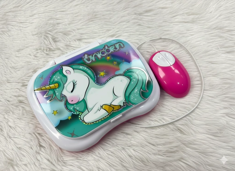 COMPUTADORA PARA NIÑA UNICORNIO GATITO DE JUGUETE DIDACTICO INGLES ESPAÑOL WM - 4