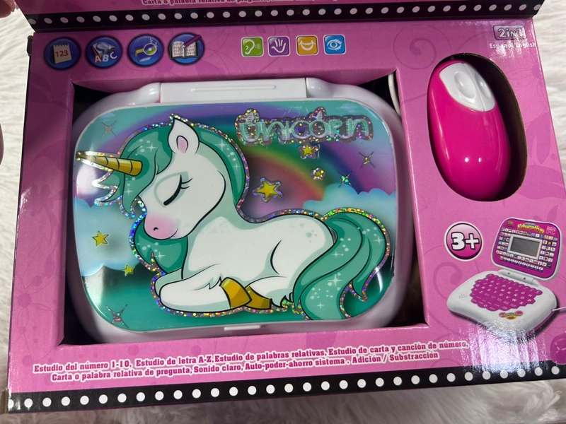 COMPUTADORA PARA NIÑA UNICORNIO GATITO DE JUGUETE DIDACTICO INGLES ESPAÑOL WM - 5