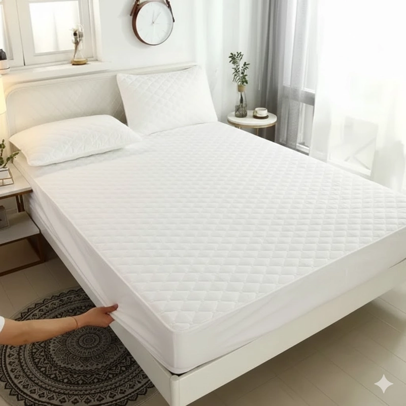 TOPPER CUBRECOLCHON IIPERMEABLE 2 PLAZAS UNICOLOR AJUSTABLE WM - 1