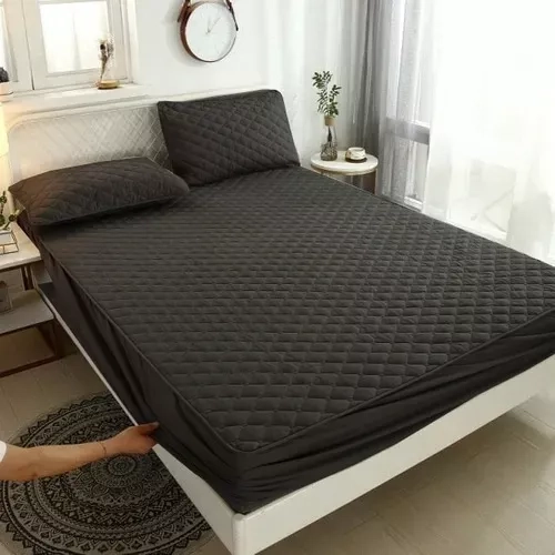 TOPPER CUBRECOLCHON IPERMEABLE TURQUESA  1.5 PLAZAS UNICOLOR AJUSTABLE  WM - 3