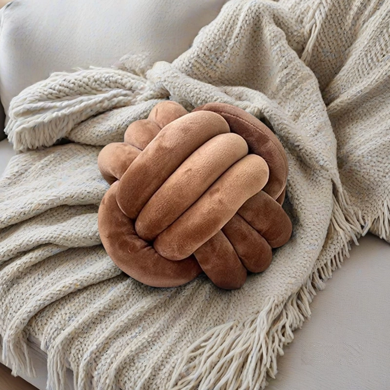 COJINES NUDO DE 22X22 CM MODERNOS, ELEGANTES Y DECORATIVOS  CAFE TFI - 1