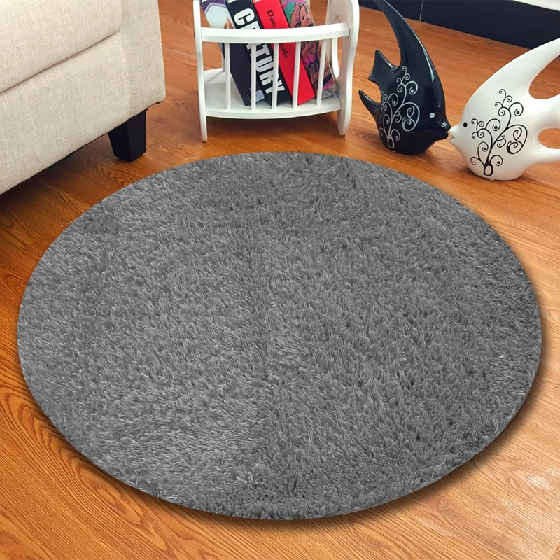 ALFOMBRA REDONDA PELUDA 150X150 CM  SUAVE MODERNA, ELEGANTE DECORATIVA BLANCO TFI - 1