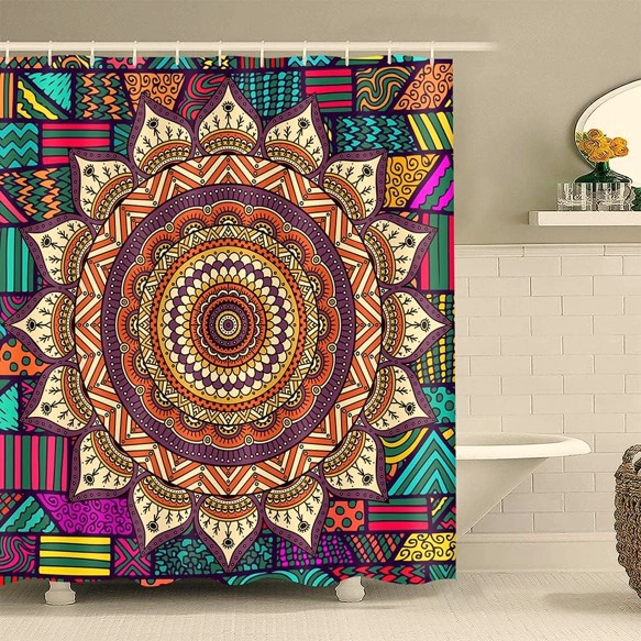 SET DE BAÑO  DE 4 PIEZAS  DISEÑO MANDALA WYM - 4