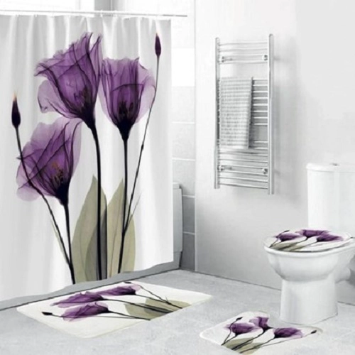 SETS DE BAÑO 4 PIEZAS DISEÑO TULIPANES WM - 1