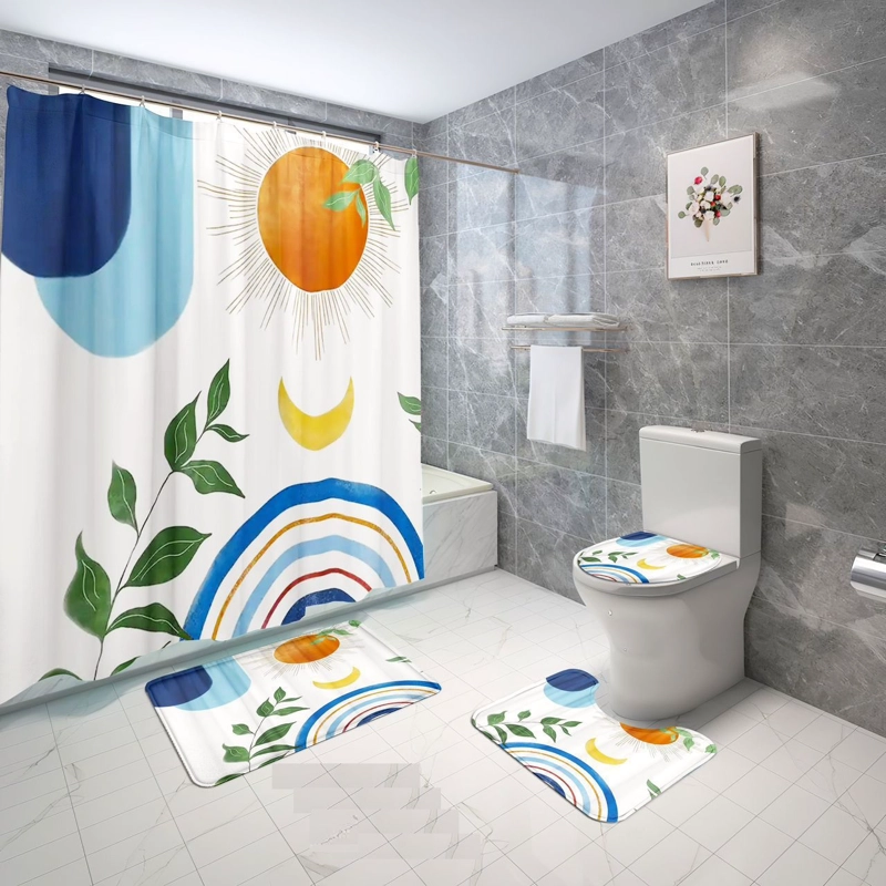 SETS DE BAÑO DE 4 PIEZAS CON DISEÑO VERANO WM - 1