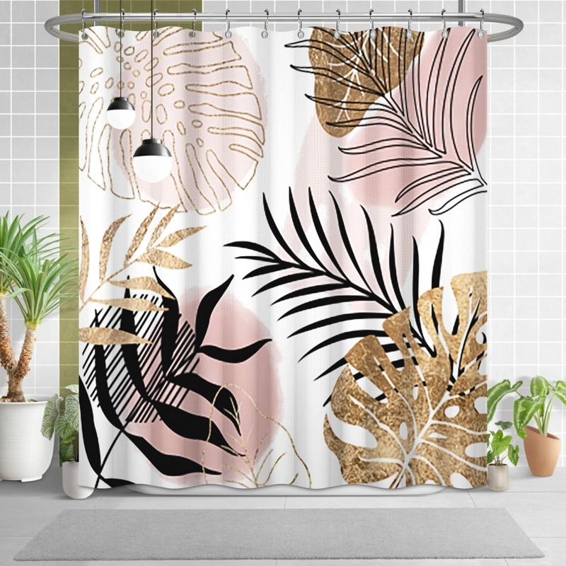SETS DE BAÑO 4 PIEZAS DISEÑO HOJAS DE VERANO TONOS CLAROS WM - 6