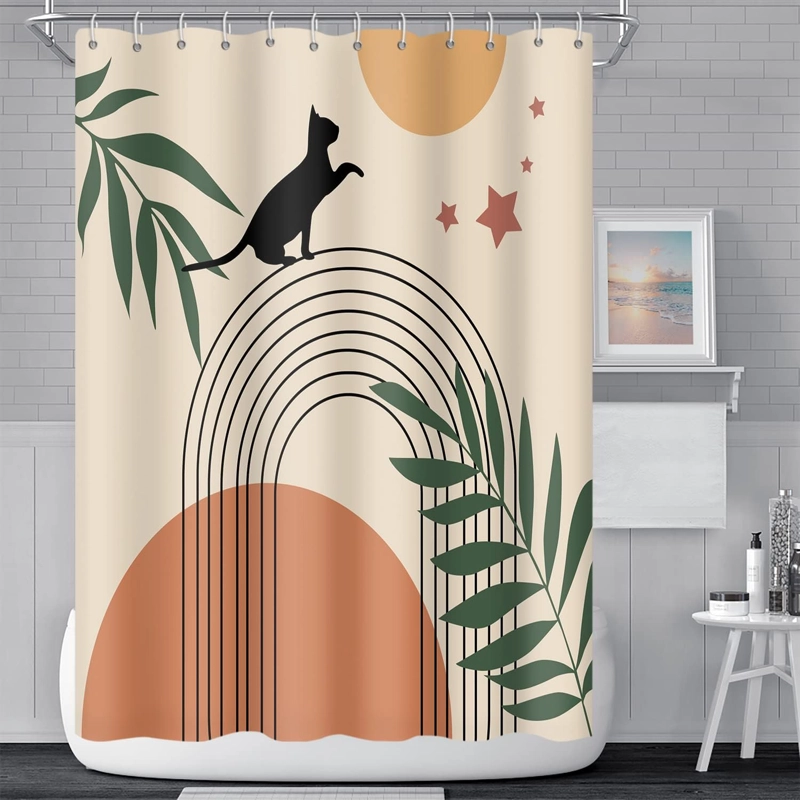 SET DE BAÑO CON DISEÑO  NARANJA TIERNO GATITO  4 PIEZAS WYM - 2