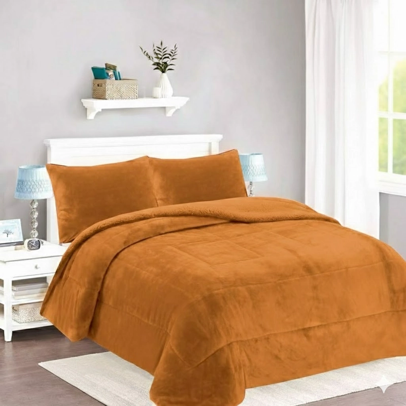 COBERTOR DE INVIERNO KING PLUSH CON CHIPORRO QUITA FRIO UNICOLOR ROSADO FYA - 1