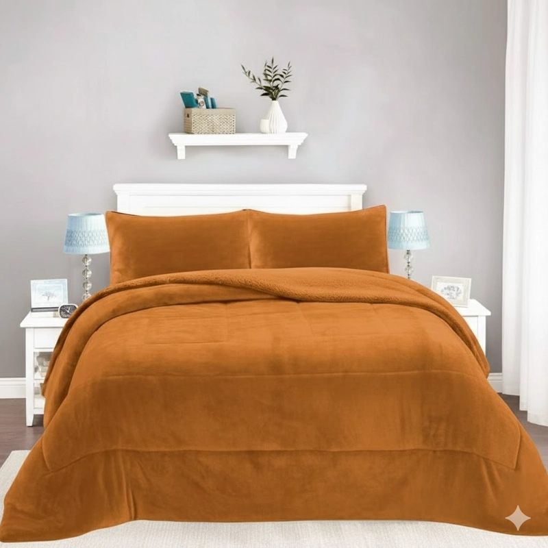COBERTOR DE INVIERNO KING PLUSH CON CHIPORRO QUITA FRIO UNICOLOR ROSADO FYA - 2