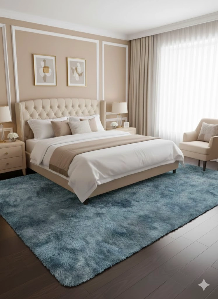 ALFOMBRA PELUDA GRIS JASPEADA 200X300 CM ANTIDESLIZANTE, SUAVE, MODERA ELEGANTE TF - 2