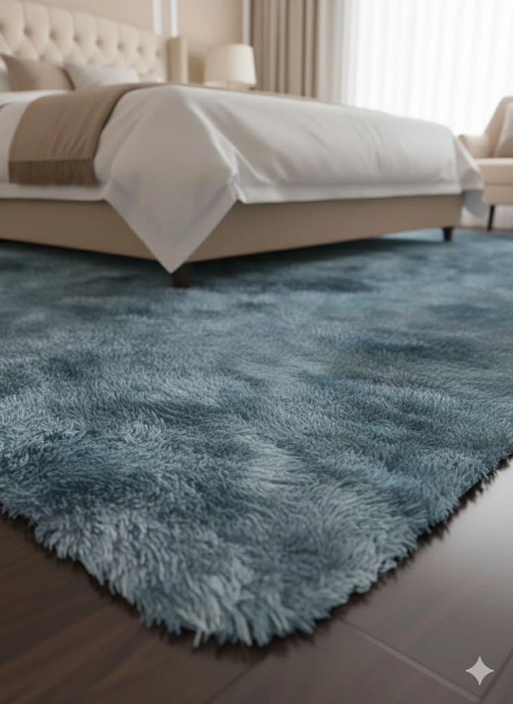 ALFOMBRA PELUDA GRIS JASPEADA 200X300 CM ANTIDESLIZANTE, SUAVE, MODERA ELEGANTE TF - 3