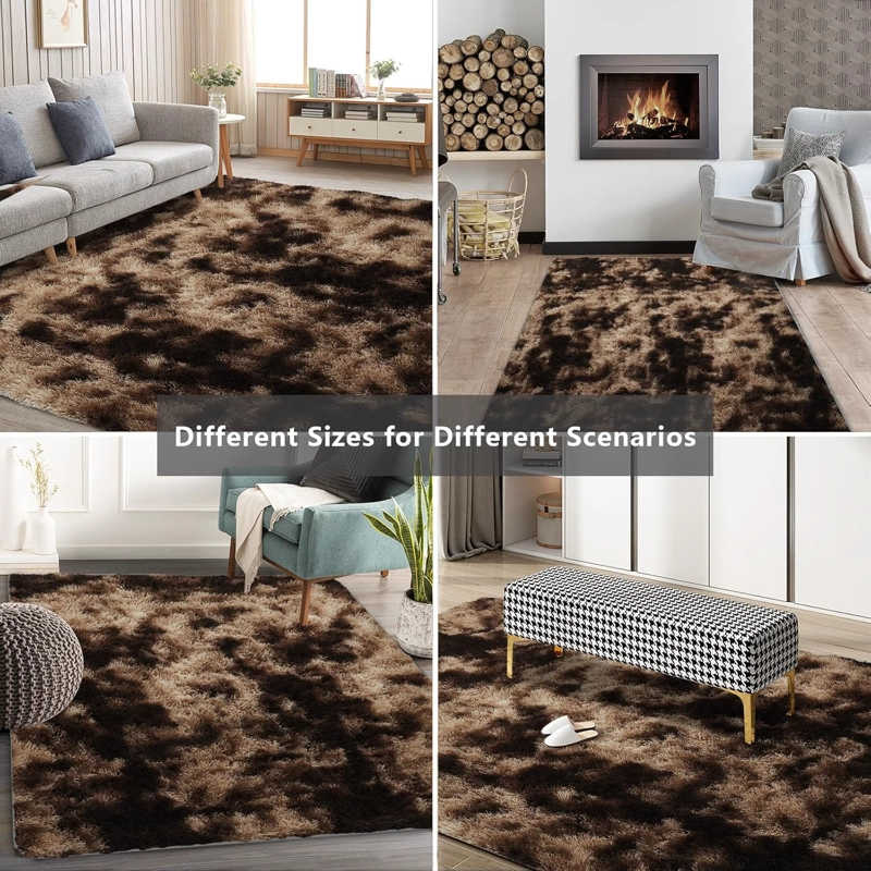 ALFOMBRA PELUDA GRIS JASPEADA 200X300 CM ANTIDESLIZANTE, SUAVE, MODERA ELEGANTE TF - 3