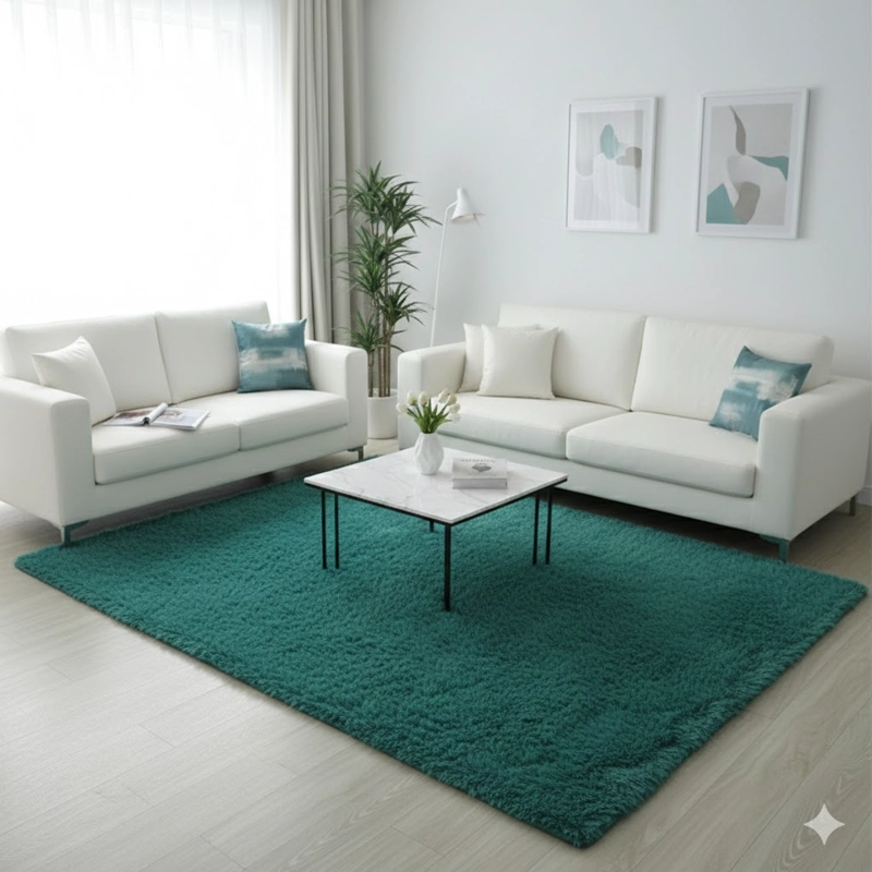 ALFOMBRA PELUDA GRIS JASPEADA 200X240 CM SUAVE, MODERNA, ANTIDESLIZANTE TF - 1