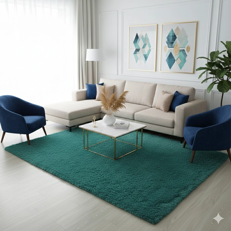 ALFOMBRA PELUDA GRIS JASPEADA 200X240 CM SUAVE, MODERNA, ANTIDESLIZANTE TF - 3