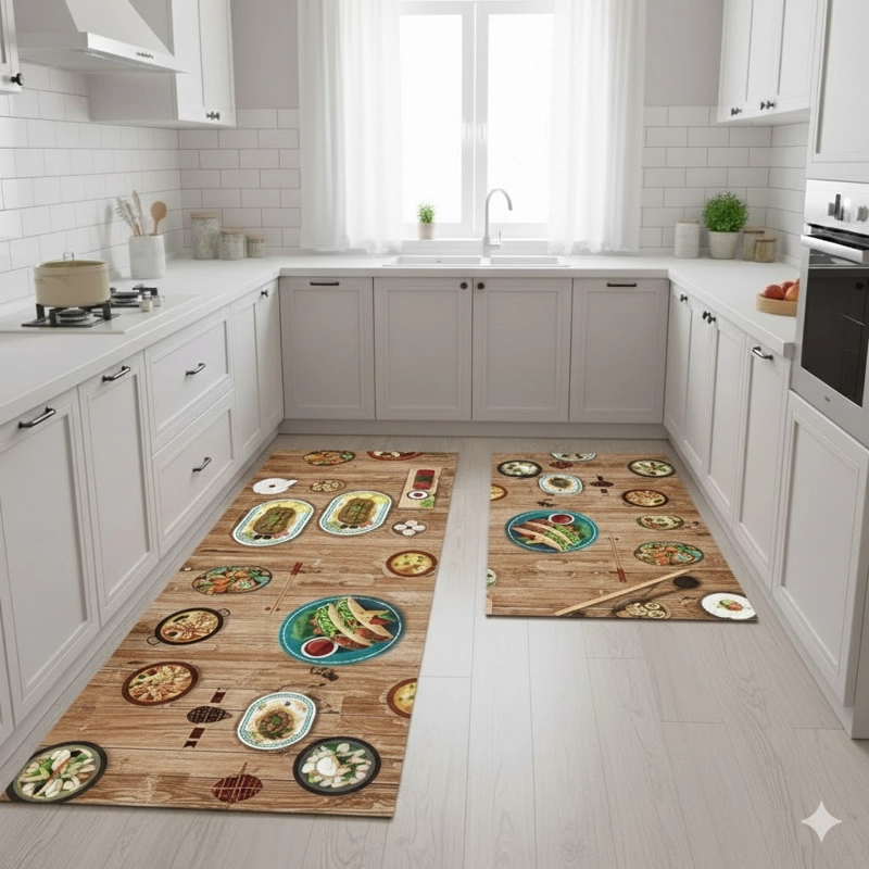 ALFOMBRA DE COCINA PACK DE 2 CON DISEÑO ANTIDESLIZANTE TF - 1