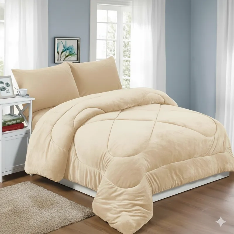 COBERTOR BLANCO KING PLUSH CON CHIPORRO SUAVE QUITA FRIO RSS - 1