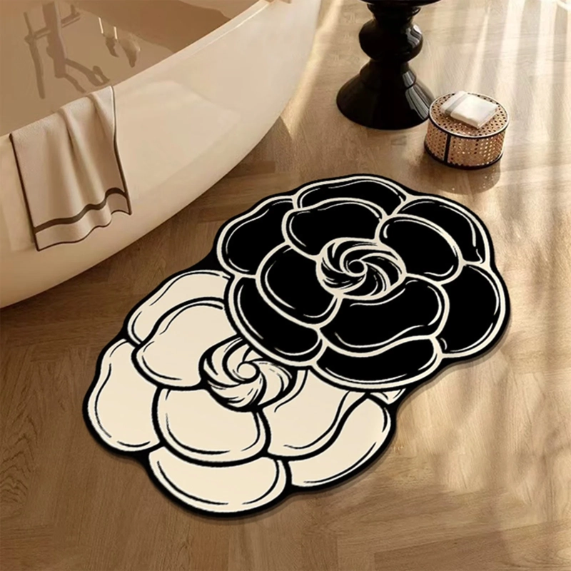 ALFOMBRA DE BAÑO SALIDA DE DUCHA DUO ROSAS 50X80 CM WM - 1