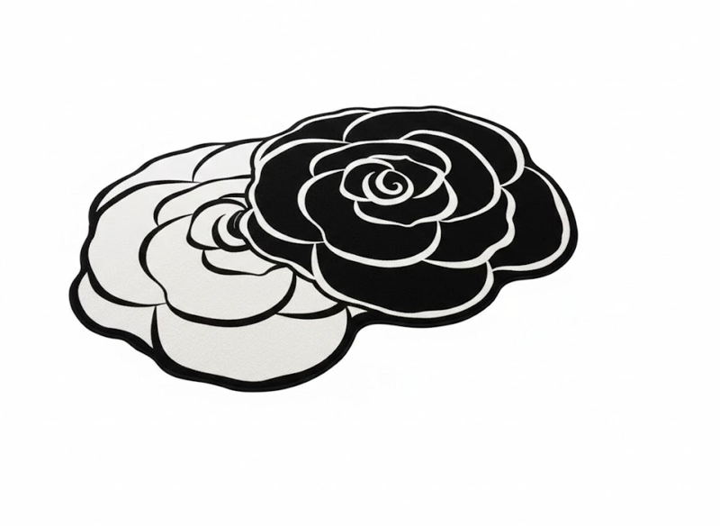 ALFOMBRA DE BAÑO SALIDA DE DUCHA DUO ROSAS 50X80 CM WM - 2