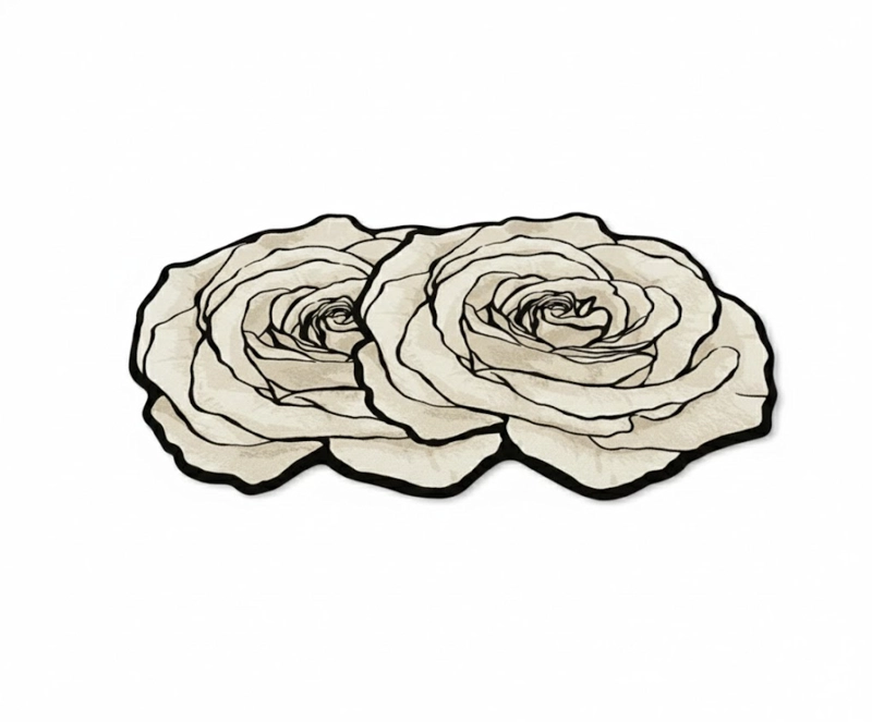 ALFOMBRA DE BAÑO SALIDA DE DUCHA DUO ROSAS 50X80 CM WM - 3