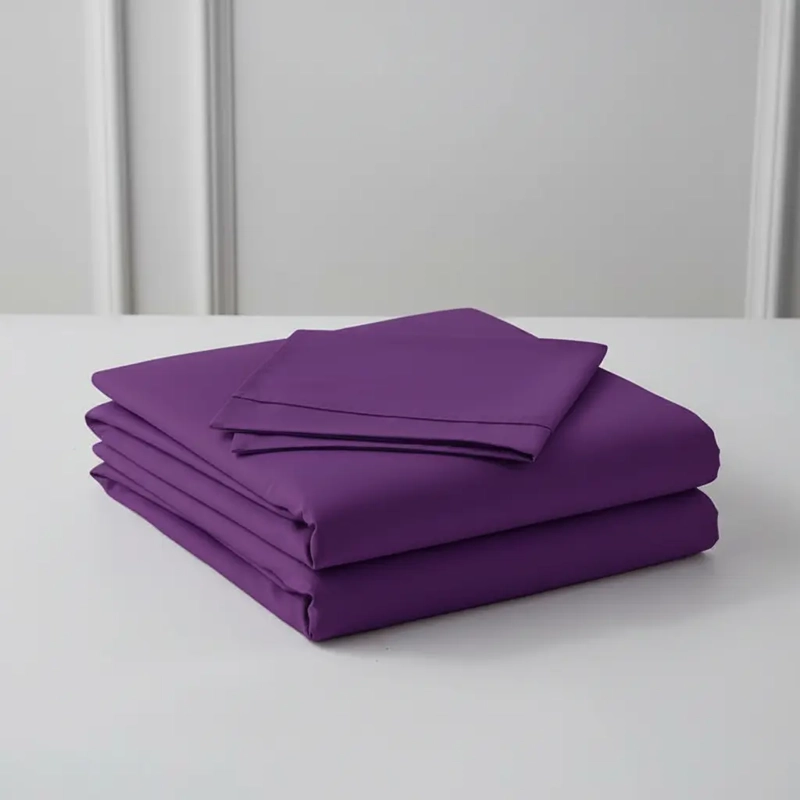 SABANAS W.M G JUEGO DE 200 HILOS PARA COLCHON 2 PLAZAS MORADA LISO - 3