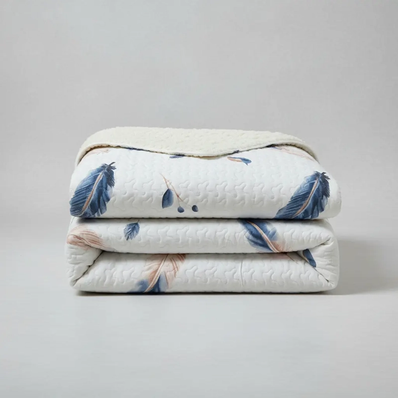 CUBRECAMA QUILT SHERPA 2PL  MARFIL CLARO SUAVE Y CONTEMPORANEO - 2