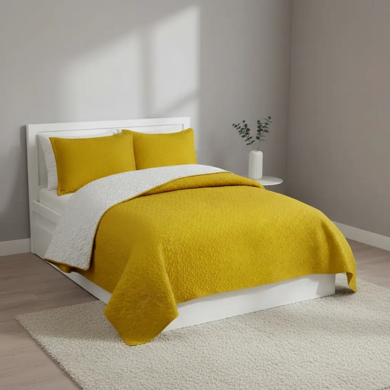 CUBRECAMA QUILT SHERPA 1.5 W.M G AMARILLO LISA - 1